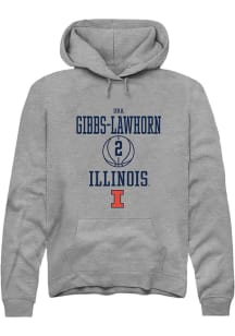 Dravyn Gibbs-Lawhorn Rally Mens Graphite Illinois Fighting Illini NIL Sport Icon Hooded Sweatshi..