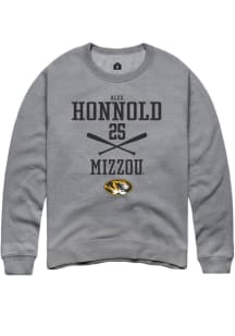Alex Honnold  Rally Missouri Tigers Mens Grey NIL Sport Icon Long Sleeve Crew Sweatshirt