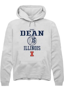 Gabby Dean Rally Mens White Illinois Fighting Illini NIL Sport Icon Hooded Sweatshirt