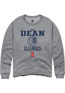 Gabby Dean Rally Mens Graphite Illinois Fighting Illini NIL Sport Icon Crew Sweatshirt