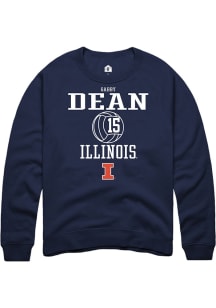 Gabby Dean Rally Mens Navy Blue Illinois Fighting Illini NIL Sport Icon Crew Sweatshirt