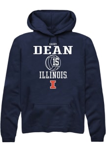 Gabby Dean Rally Mens Navy Blue Illinois Fighting Illini NIL Sport Icon Hooded Sweatshirt