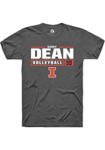 Gabby Dean Dark Grey Illinois Fighting Illini NIL Stacked Box Short Sleeve T Shirt