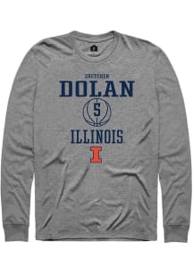Gretchen Dolan  Illinois Fighting Illini Grey Rally NIL Sport Icon Long Sleeve T Shirt