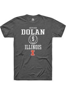 Gretchen Dolan  Illinois Fighting Illini Dark Grey Rally NIL Sport Icon Short Sleeve T Shirt