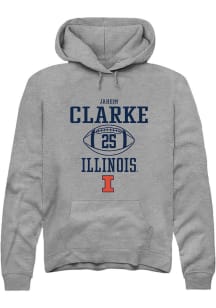 Jaheim Clarke Rally Mens Graphite Illinois Fighting Illini NIL Sport Icon Hooded Sweatshirt