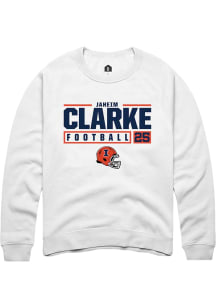 Jaheim Clarke Rally Mens White Illinois Fighting Illini NIL Stacked Box Crew Sweatshirt