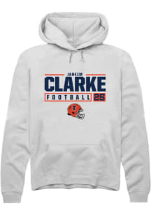 Jaheim Clarke Rally Mens White Illinois Fighting Illini NIL Stacked Box Hooded Sweatshirt