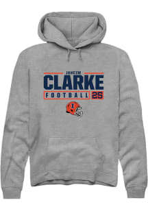 Jaheim Clarke Rally Mens Graphite Illinois Fighting Illini NIL Stacked Box Hooded Sweatshirt