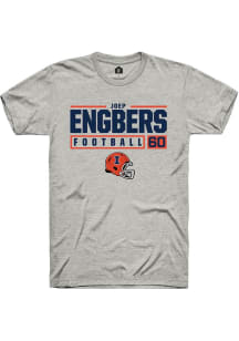 Joep Engbers Ash Illinois Fighting Illini NIL Stacked Box Short Sleeve T Shirt