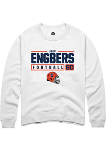 Joep Engbers Rally Mens White Illinois Fighting Illini NIL Stacked Box Crew Sweatshirt