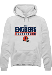 Joep Engbers Rally Mens White Illinois Fighting Illini NIL Stacked Box Hooded Sweatshirt