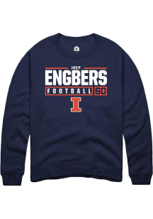 Joep Engbers Rally Mens Navy Blue Illinois Fighting Illini NIL Stacked Box Crew Sweatshirt