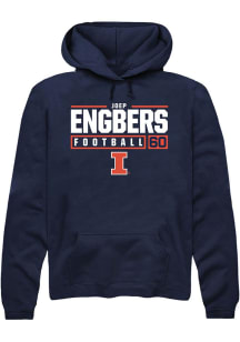 Joep Engbers Rally Mens Navy Blue Illinois Fighting Illini NIL Stacked Box Hooded Sweatshirt