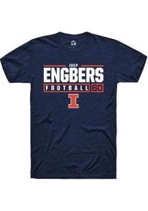 Joep Engbers Navy Blue Illinois Fighting Illini NIL Stacked Box Short Sleeve T Shirt