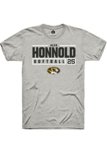 Alex Honnold  Missouri Tigers Grey Rally NIL Stacked Box Short Sleeve T Shirt