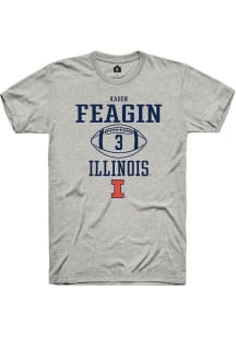 Kaden Feagin Ash Illinois Fighting Illini NIL Sport Icon Short Sleeve T Shirt