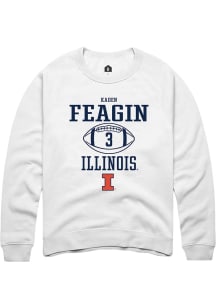 Kaden Feagin Rally Mens White Illinois Fighting Illini NIL Sport Icon Crew Sweatshirt