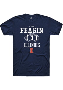 Kaden Feagin Navy Blue Illinois Fighting Illini NIL Sport Icon Short Sleeve T Shirt