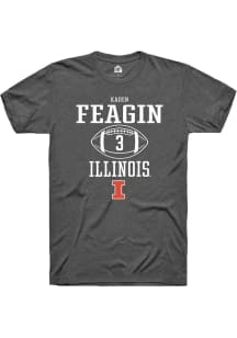 Kaden Feagin Dark Grey Illinois Fighting Illini NIL Sport Icon Short Sleeve T Shirt