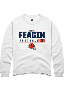 Kaden Feagin Rally Mens White Illinois Fighting Illini NIL Stacked Box Crew Sweatshirt