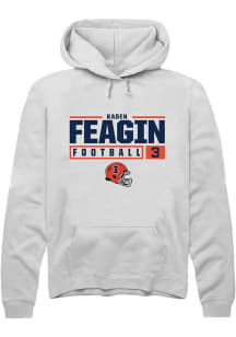 Kaden Feagin Rally Mens White Illinois Fighting Illini NIL Stacked Box Hooded Sweatshirt