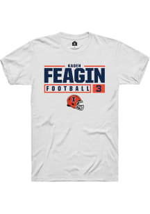 Kaden Feagin White Illinois Fighting Illini NIL Stacked Box Short Sleeve T Shirt