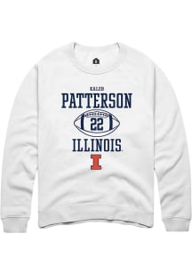 Kaleb Patterson Rally Mens White Illinois Fighting Illini NIL Sport Icon Crew Sweatshirt