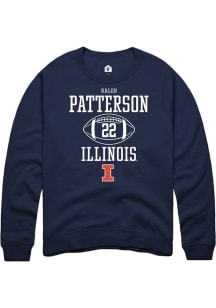 Kaleb Patterson Rally Mens Navy Blue Illinois Fighting Illini NIL Sport Icon Crew Sweatshirt