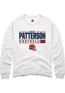 Kaleb Patterson Rally Mens White Illinois Fighting Illini NIL Stacked Box Crew Sweatshirt