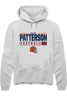 Kaleb Patterson Rally Mens White Illinois Fighting Illini NIL Stacked Box Hooded Sweatshirt