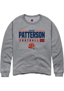 Kaleb Patterson Rally Mens Graphite Illinois Fighting Illini NIL Stacked Box Crew Sweatshirt