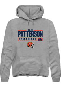 Kaleb Patterson Rally Mens Graphite Illinois Fighting Illini NIL Stacked Box Hooded Sweatshirt