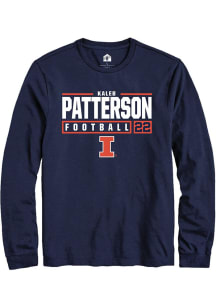 Kaleb Patterson Rally Mens Navy Blue Illinois Fighting Illini NIL Stacked Box Tee