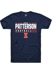 Kaleb Patterson Navy Blue Illinois Fighting Illini NIL Stacked Box Short Sleeve T Shirt