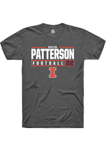 Kaleb Patterson Dark Grey Illinois Fighting Illini NIL Stacked Box Short Sleeve T Shirt