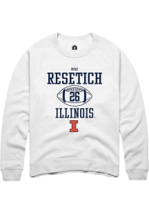 Mac Resetich Rally Mens White Illinois Fighting Illini NIL Sport Icon Crew Sweatshirt