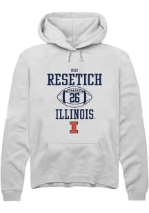 Mac Resetich Rally Mens White Illinois Fighting Illini NIL Sport Icon Hooded Sweatshirt