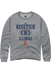 Mac Resetich Rally Mens Graphite Illinois Fighting Illini NIL Sport Icon Crew Sweatshirt