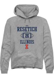 Mac Resetich Rally Mens Graphite Illinois Fighting Illini NIL Sport Icon Hooded Sweatshirt