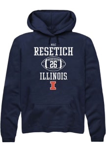 Mac Resetich Rally Mens Navy Blue Illinois Fighting Illini NIL Sport Icon Hooded Sweatshirt