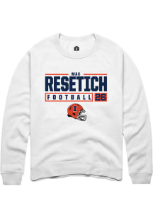 Mac Resetich Rally Mens White Illinois Fighting Illini NIL Stacked Box Crew Sweatshirt