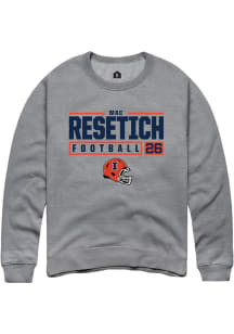 Mac Resetich Rally Mens Graphite Illinois Fighting Illini NIL Stacked Box Crew Sweatshirt