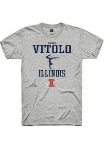 Madison Vitolo Ash Illinois Fighting Illini NIL Sport Icon Short Sleeve T Shirt