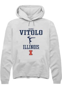Madison Vitolo Rally Mens White Illinois Fighting Illini NIL Sport Icon Hooded Sweatshirt