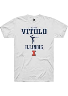 Madison Vitolo White Illinois Fighting Illini NIL Sport Icon Short Sleeve T Shirt