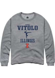 Madison Vitolo Rally Mens Graphite Illinois Fighting Illini NIL Sport Icon Crew Sweatshirt