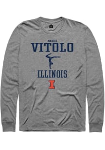 Madison Vitolo Rally Mens Graphite Illinois Fighting Illini NIL Sport Icon Tee