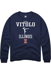 Madison Vitolo Rally Mens Navy Blue Illinois Fighting Illini NIL Sport Icon Crew Sweatshirt