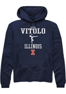 Madison Vitolo Rally Mens Navy Blue Illinois Fighting Illini NIL Sport Icon Hooded Sweatshirt